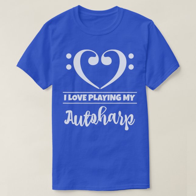 Bass Clef Musical Heart I Kärlek spelar min Autoha T Shirt (Design framsida)