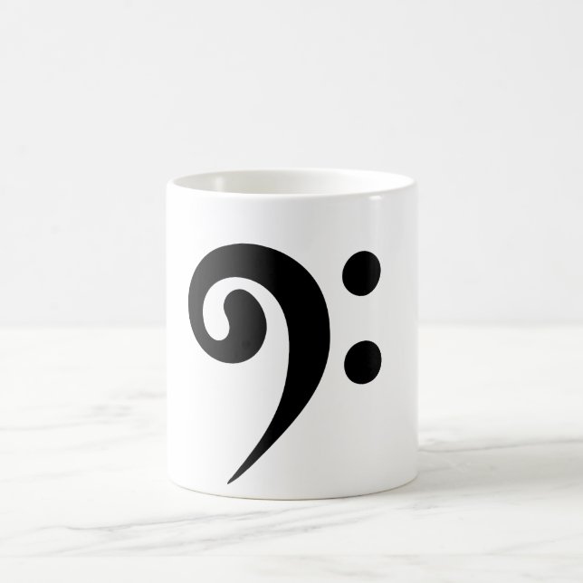 Bass Clef Musik noter Kaffemugg (Center)