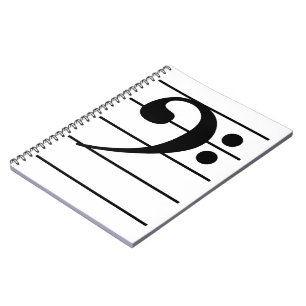 Bass Clef på personalen Anteckningsbok Med Spiral