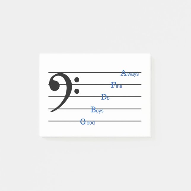 Bass Clef Post-it Notes (radhymes) (Framsida)