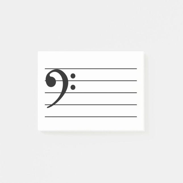 Bass Clef PostIT-anteckningar Post-it Block (Framsida)