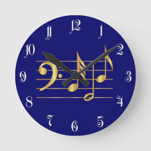 Bass clef rund klocka
