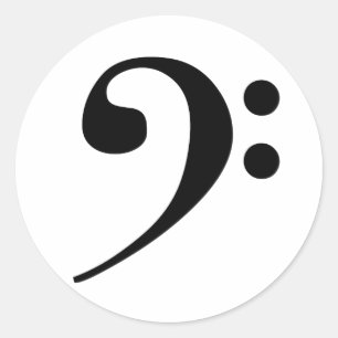 Bass Clef Runt Klistermärke
