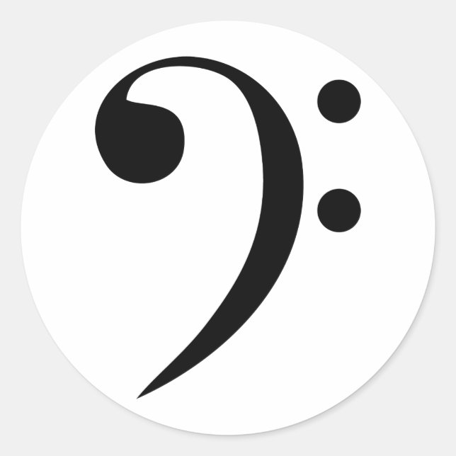 Bass Clef Runt Klistermärke (Framsida)