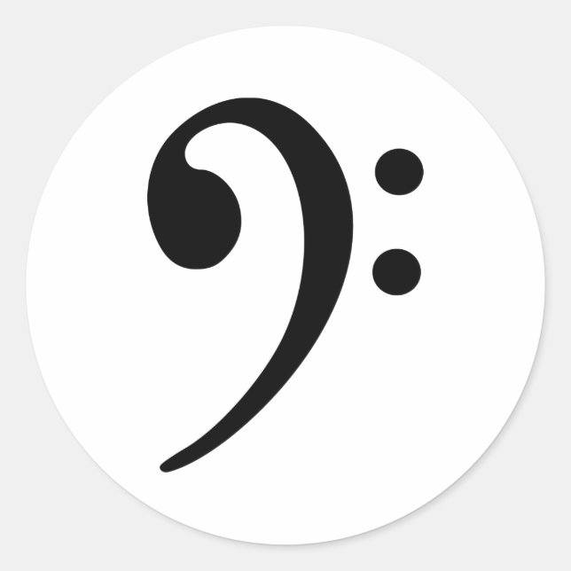 Bass clef runt klistermärke (Framsida)