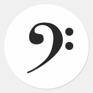 Bass Clef Sticker Runt Klistermärke