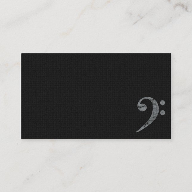 Bass Clef-symbol. Grått Musician Affärskort Visitkort (Framsida)