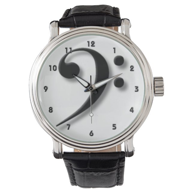 Bass Clef Watch av Leslie Harlow Armbandsur (Framsida)