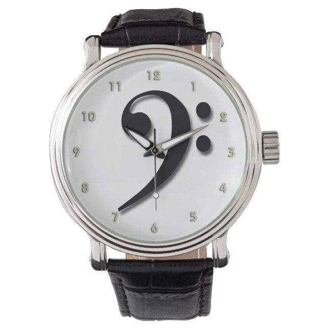 Bass Clef Watch av Leslie Harlow Armbandsur (Framsida)