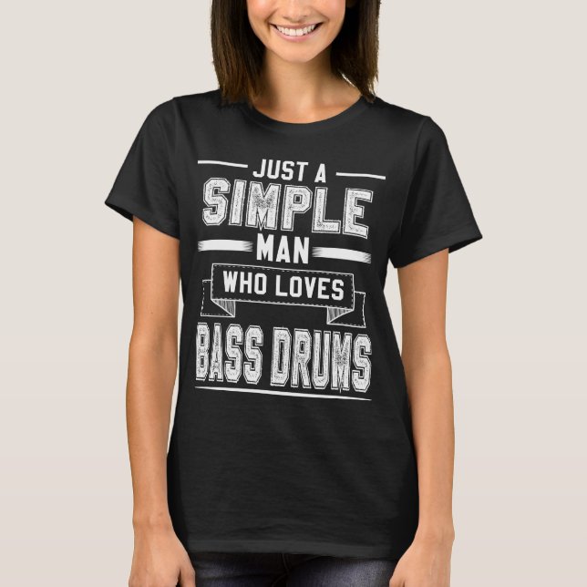 Bass Drum Marching Band Music Drummer Drummer T Shirt (Framsida)
