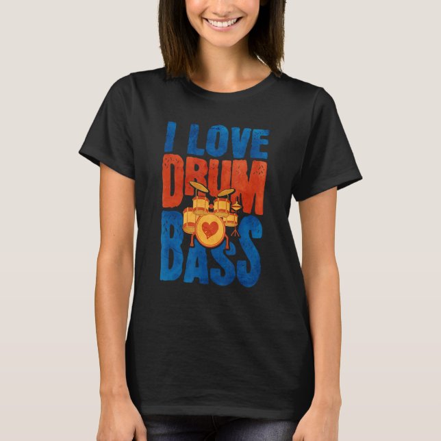 Bass Drum Set Coola Drummer Kit 10 T Shirt (Framsida)