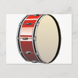 Bass Drum-Tecknad Vykort