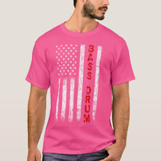 Bass Drum Vintage American Flagga Patriotic Drumme T Shirt