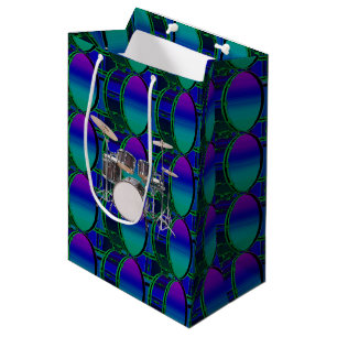 Bass Drums och Set Shades of Blue Mönster Gift Bag