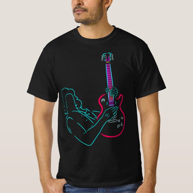 Bass Electric Guitar Sten Band. Guitarist. Musik. T Shirt (Framsida)