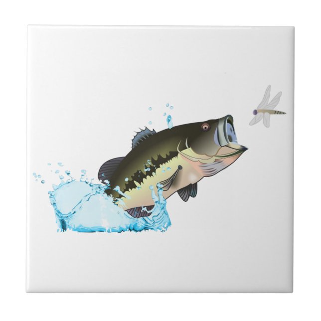Bass Fish after Dragonfly Kakelplatta (Framsidan)