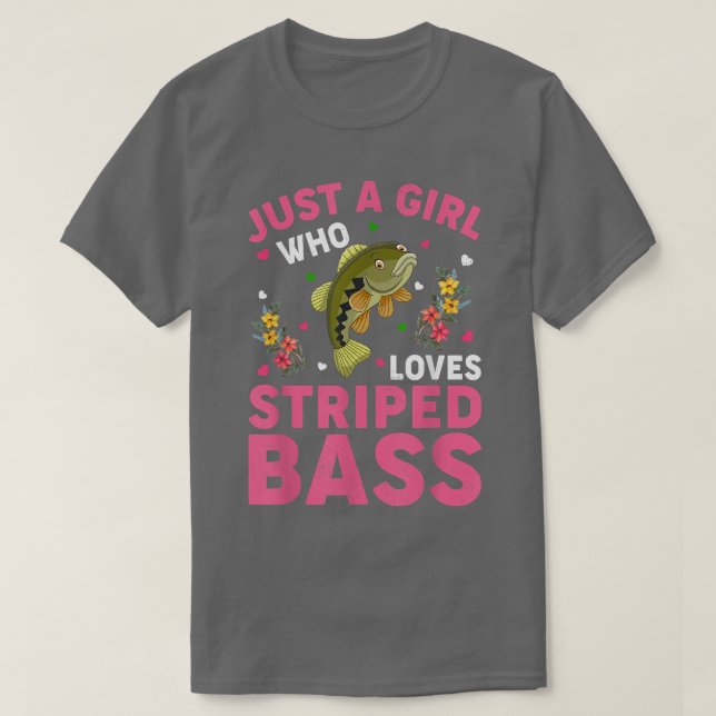 Bass Fish Älskare är bara en flicka som Kärlek Str T Shirt (Design framsida)