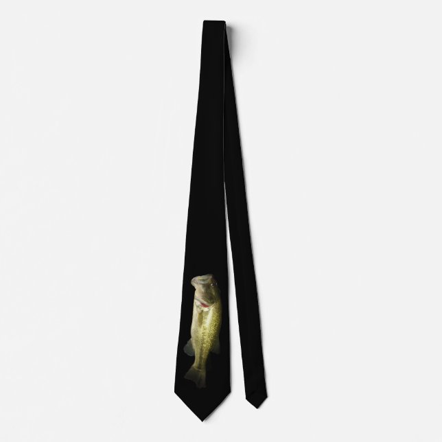 Bass Fish Manar Black Elegant Neck Tie Slips (Framsida)