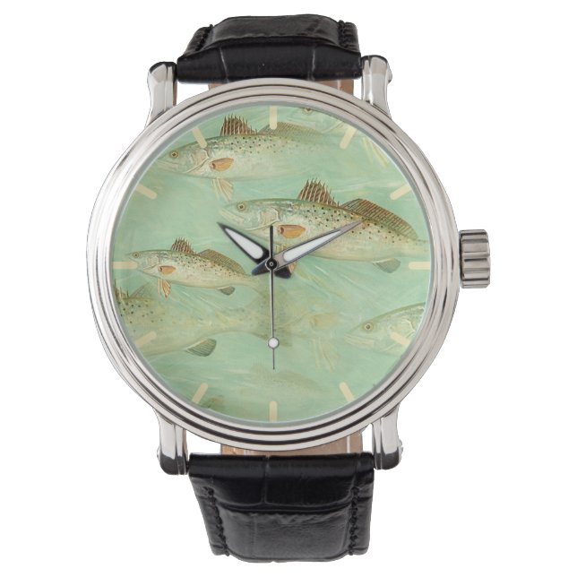 Bass Fish Mönster Armbandsur (Framsida)