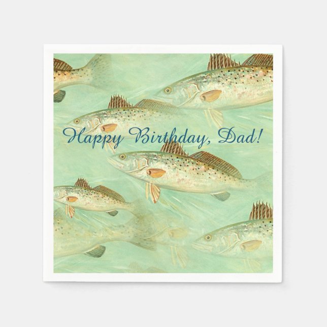 Bass Fish Mönster Pappersservett (Framsidan)