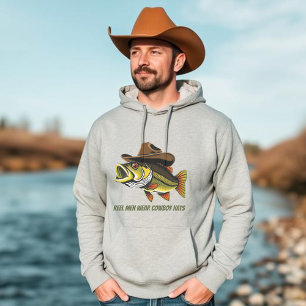 Bass Fish Reel Manar Bära Cowboy Hats Hoodie