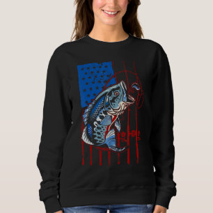 Bass Fish US American Flagga Patriotic Fishhe T Shirt