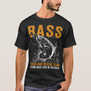Bass Fisherman Angl, forsknings- och Rädding-teame T Shirt