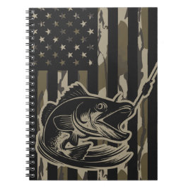 Bass Fisherman Camo Flagga Bottomland Camo Anteckningsbok