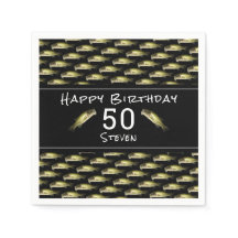 Bass Fishing 50 Birthday Black Manar Personlig