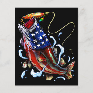 Bass Fishing American Flagga Patriotic Fishing