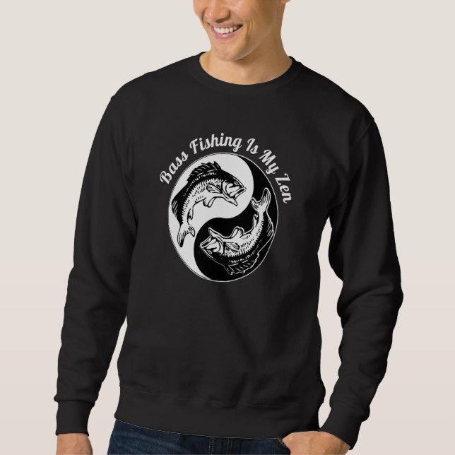 Bass Fishing är min Zen Yin Yang Lång Ärmad Tröja (Framsida)