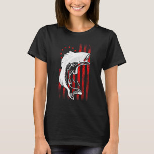 Bass Fishing Betsy Ross Tidigt American Flagga for T Shirt