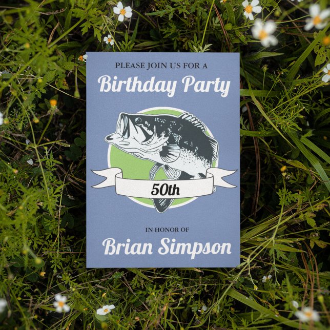 Bass Fishing Birthday Manar Hobby Call Inbjudningar (Skapare uppladdad)