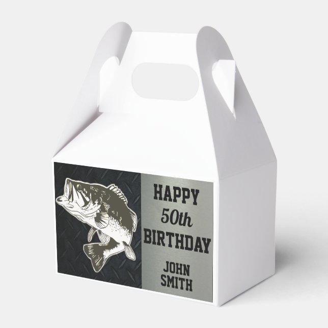 Bass Fishing Birthday Namn Sports Hobby Fish Presentaskar (Baksidan Sidan)