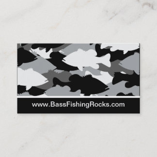 Bass Fishing Black Camo Visitkort