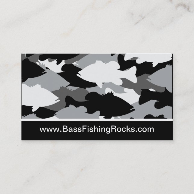 Bass Fishing Black Camo Visitkort (Framsida)