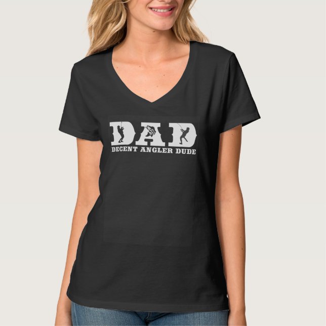 Bass Fishing DAD Decent Angler Dude Cool Fathers D T Shirt (Framsida)