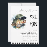 Bass Fishing Funny Birthday Inbjudningar<br><div class="desc">Om du vill ha en mer avancerad anpassning av den här designen väljer du bara knappen "Anpassa den" ovan!</div>