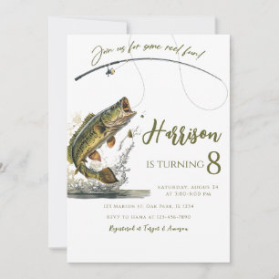 Bass Fishing Funny Birthday Inbjudningar