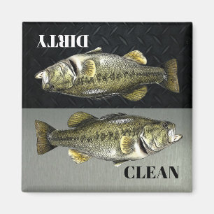 Bass Fishing Hobby Clean Dirty Dishwasher Manar Magnet