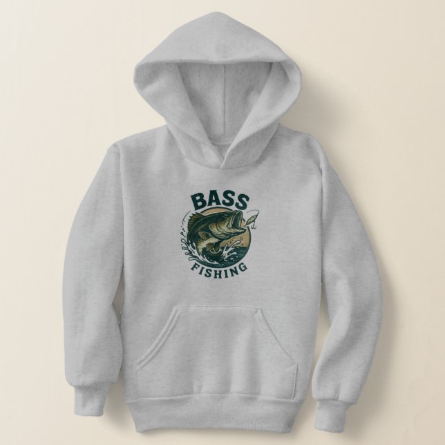 Bass Fishing Hoodie T Shirt (Laydown)