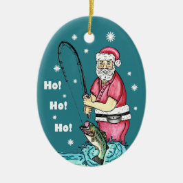 Bass Fishing Jultomten jul Julgransprydnad Keramik