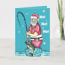 Bass Fishing Jultomten jul Kort