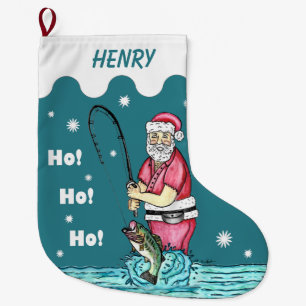 Bass Fishing Jultomten Stor Julstrumpa