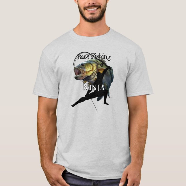 Bass Fishing Ninja Light Fishing T Shirt (Framsida)