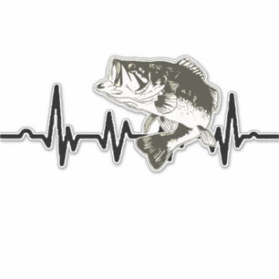 Bass Fishing Pulse Heartslag Sports Hobby Car Klistermärken