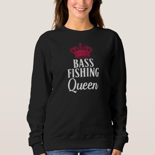 Bass Fishing Queen Angling Hunting Fishing Raglan T Shirt (Framsida)