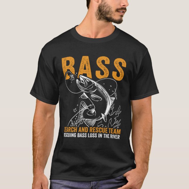 Bass Fishing Search And Rescue Team Fisherman Angl T Shirt (Framsida)