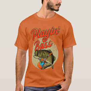 Bass Fishing Speling Guitar Angling Fisherman Blac T Shirt