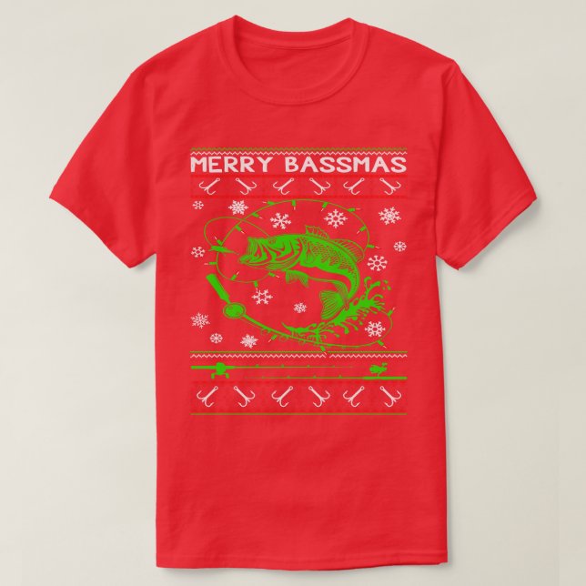Bass Fishing Ugly jul Sweater T Shirt (Design framsida)